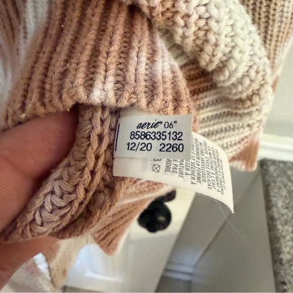Aerie Brown White Tie Dye Cotton Knit Sweater – Size XL - Picture 7 of 8